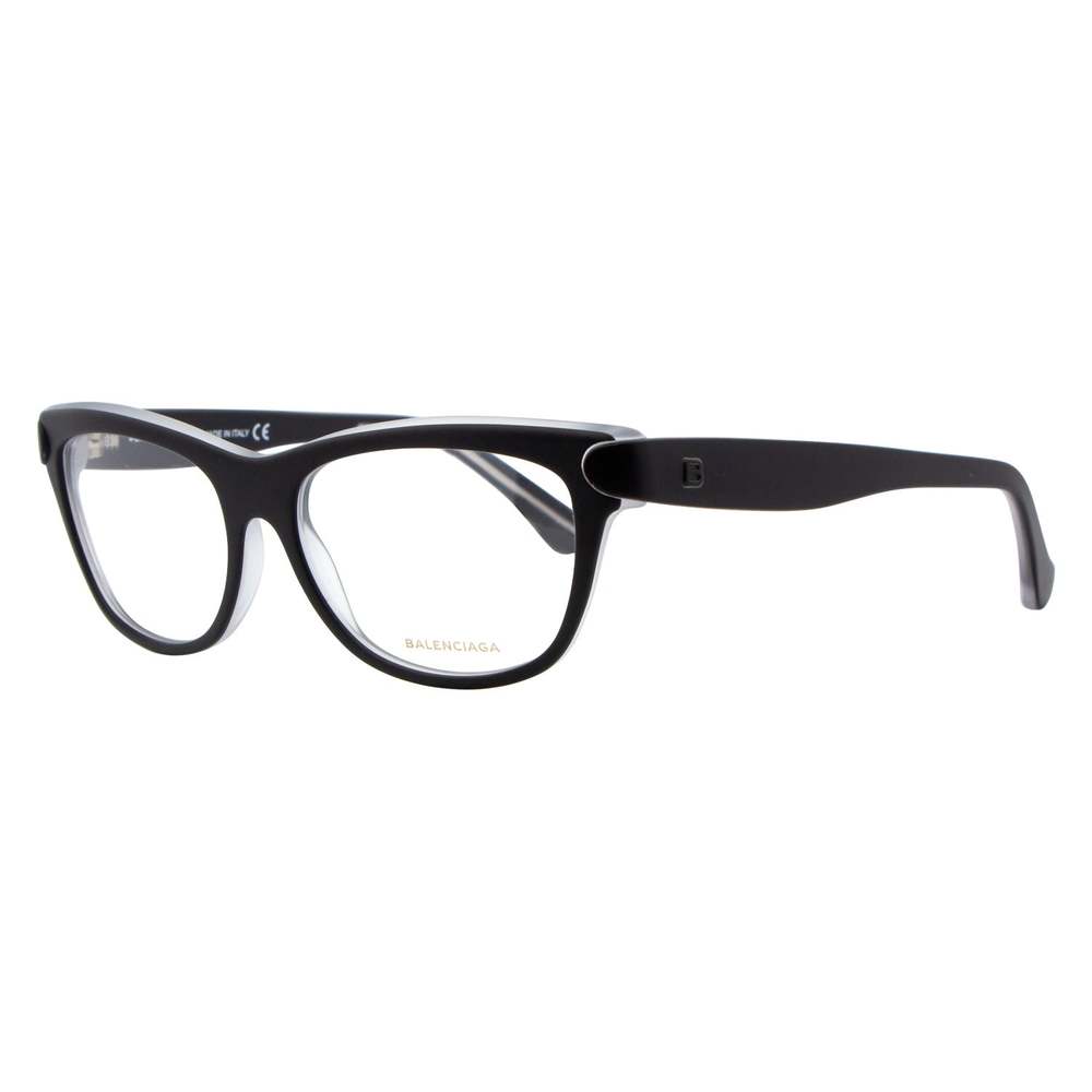 Balenciaga Oval Eyeglasses BA5025 003 Matte Black/Clear 53mm 5025